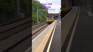 Northern Pacer Class 142 speeds through Apperley Bridge [upl. by Alliuqaj]