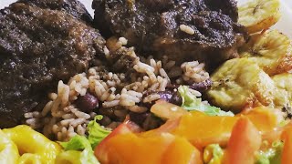 Ninja Foodi Oxtails Rice amp Peas  Plantains Pressure cookerAir Fryer Combination Cooking [upl. by Anerev7]