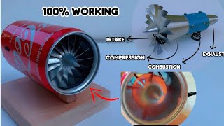 Making a Jet Engine using soda can  diy Jet engine  fully functional Jet Engine [upl. by Garrard793]