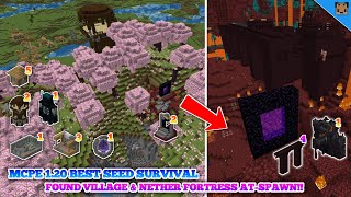 Minecraft bedrock 120 Best seed survival  Found Village amp Nether Fortress at spawn [upl. by Gennaro]