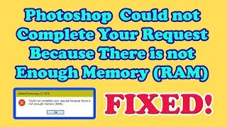 Could not Complete Request Because There is not Enough Memory RAM  FIXED  Som Tips [upl. by Eiggep]