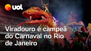 Viradouro campeã Veja momento que Escola de Samba vence o Carnaval 2024 do Rio de Janeiro [upl. by Obla]