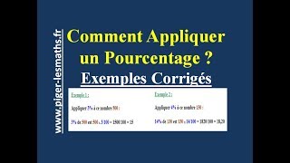 Appliquer un Pourcentage à un Nombre  Pigerlesmathsfr [upl. by Korb]