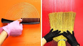 23 WALL PAINTING IDEAS USING ORDINARY THINGS [upl. by Haya]