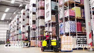 Combilift AisleMaster  Narrow Aisle Articulated forklift truck applications [upl. by Guthry]