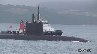 WARSHIP TV PREVIEW  HMS TRIUMPH RETURNS HOME TO DEVONPORT NAVAL BASE 3724 [upl. by Atilrahc]