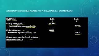 How to perform consolidated pro forma journalsSubsidiary sells to Parent [upl. by Keligot]