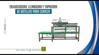 Máquina enjuagadora llenadora y tapadora de botellas para cerveza INTERTEC [upl. by Airdna]