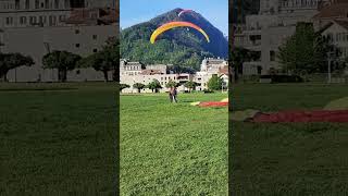 Perfect Landing RedYellow Tandem Paraglider at Interlaken Höhenmatte [upl. by Leyla]