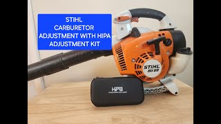 How to Adjust a Carburetor Stihl Leaf Blower Model BG 86 with HIPA Adjustment Kit [upl. by Adiuqram]