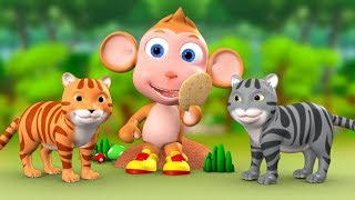 Monkey amp Two Cats 3D Animated Hindi Moral Stories for Kids बंदर और दो बिल्ली हिन्दी कहानी Kid Tales [upl. by Anabella]