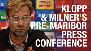 Klopp amp Milners preMaribor press conference in full  Who is fit for Champions League clash [upl. by Bone524]