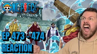 One Piece Episodes 473474 Reaction  Marineford Arc [upl. by Attebasile]