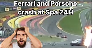 Ferrari crash at Spa 24h 2024 [upl. by Pendergast718]