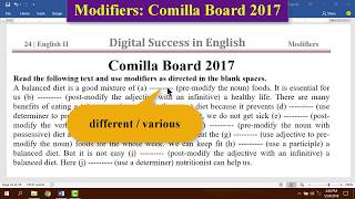 Modifiers Comilla Board 2017  মোডিফাইয়ারের সমাধান কুমিল্লা বোর্ড ২০১৭ [upl. by Echo]