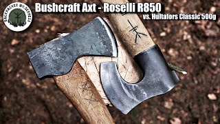 Meine Erfahrung mit der Roselli R850 Bushcraft Axt  im Vergleich mit der Hultafors Classic 500g [upl. by Ive603]