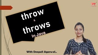 48 throw amp throws Keyword in JavaException HandlingCORE JAVAHindi [upl. by Enelie]