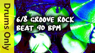 68 Groove Rock Drum Beat  90 BPM [upl. by Odlaw]