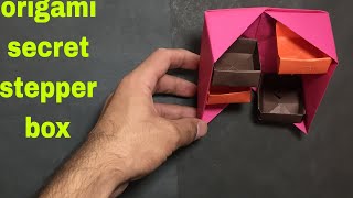 origami secret stepper box tutorial  peper kawaii How to make a paper secret stepper boxpeper box [upl. by Tanner]