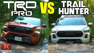 Toyota Tacoma TRD Pro vs Tacoma Trailhunter  OffRoad Showdown in Toyotas New Midsize Trucks [upl. by Lednew]