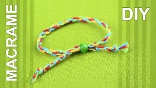 How to braid Friendship bracelet with FOUR strands  super easy [upl. by Alyakim]