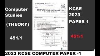 KCSE 2023 Computer Studies Paper 1 Marking Scheme Step by Step [upl. by Aniluj]