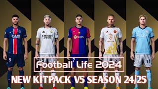 NEW MEGA KITPACK V5 SEASON 202425  PES 2021 amp FOOTBALL LIFE  PES MOD [upl. by Ycul]