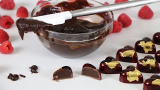 Raspberry Ganache Chocolate Filling Recipe  Truffle Recipe [upl. by Clemmy]