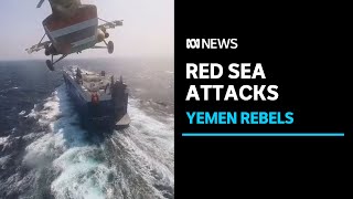 Yemens Houthi rebels attack British Vessel in Red Sea  ABC News [upl. by Ahidam]