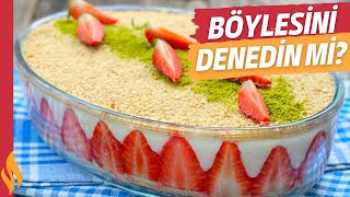 Kaşık Kaşık Yemek İsteyeceğiniz Borcamda Magnolia Tatlısı 🍓 20 Dakikada Hazır 🤩 [upl. by Anaher]