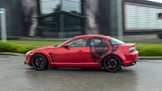 BEST OF Mazda RX8 Rotary Exhaust Sounds  Flames Accelerations Revs [upl. by Nivad]