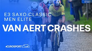 VIDEO 😲 Wout van Aert CRASHES on the Paterberg as Mathieu van der Poel launches MONSTER E3 attack [upl. by Liemaj]