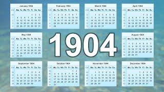 Calendar 1904 [upl. by Dnomar766]