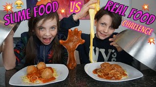 SLIME FOOD vs REAL FOOD CHALLENGE  Bibi [upl. by Ahseka]