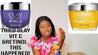 Honest review Olay vitamin C amp retinol facial creamolay olaycream retinol vitamincserum beauty [upl. by Anailuy]