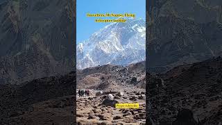 Mount Nuptse 7861m Flying helicopter landing at Lobuche Mt Everest region Nepal tour helicopter [upl. by Cordelie]