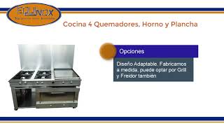 Cocina con 4 quemadores horno y plancha  wwwequinoxcrcom [upl. by Emersen]