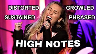 Miley Cyrus  High Notes Compilation [upl. by Amsirac109]