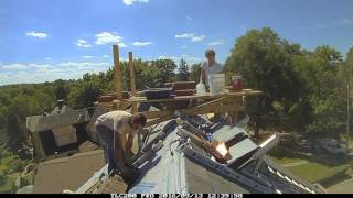 Rooftop Chimney Rebuild  Corbeled with Sandstone Accents [upl. by Egiedan]