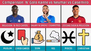 Comparison Neymar Junior vs Ngolo Kante vs Casemiro [upl. by Avahc]