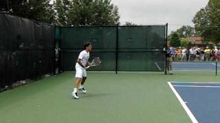 Roger Federer Slow Motion Running Forehand 210 fps [upl. by Reginnej]