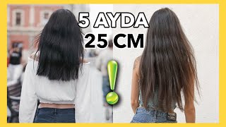 HIZLI SAÇ UZATMA YÖNTEMİM 2020  5 AYDA 25 CM SAÇ UZATMA [upl. by Rockwood]