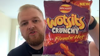 Walkers Wotsits Crunchy Extra Flamin’ Hot Flavour  Review [upl. by Westberg]