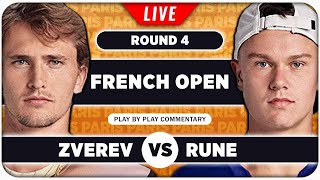 ZVEREV vs RUNE • French Open 2024 • LIVE Tennis PlaybyPlay Stream [upl. by Gruchot]