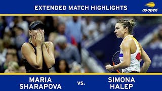 Maria Sharapova vs Simona Halep  US Open 2017 R1 [upl. by Auliffe]