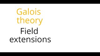 Galois theory Field extensions [upl. by Seraphina]