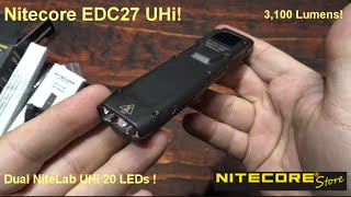 Nitecore EDC27 UHi Flashlight Kit Review Sporting Dual NiteLab UHi 20 LEDs 3100 Lumens OLED [upl. by Chester577]