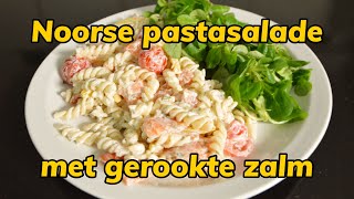 Noorse pastasalade met gerookte zalm  Kookavonturiers  Recept [upl. by Oivlis924]