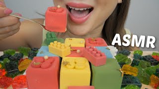 LEGO Mousse Cake ASMR Relaxing soft Eating Sounds  NE Lets Eat [upl. by Eicam]