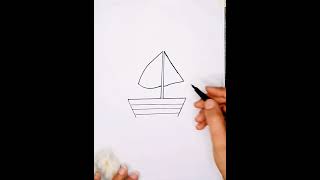 How to draw a floating boat floatingboat drawing [upl. by Gnoz]